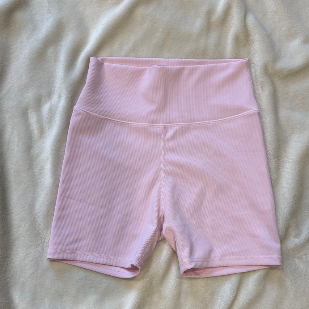 Wilo the label High-Waist Pink base ribbed Bike Shorts-size M (BNWT)